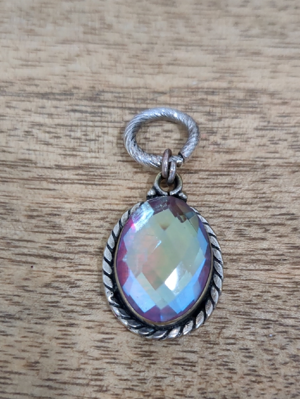 Pendant Iridescent Oval Crystal Pendant Charm - Women Jewelry